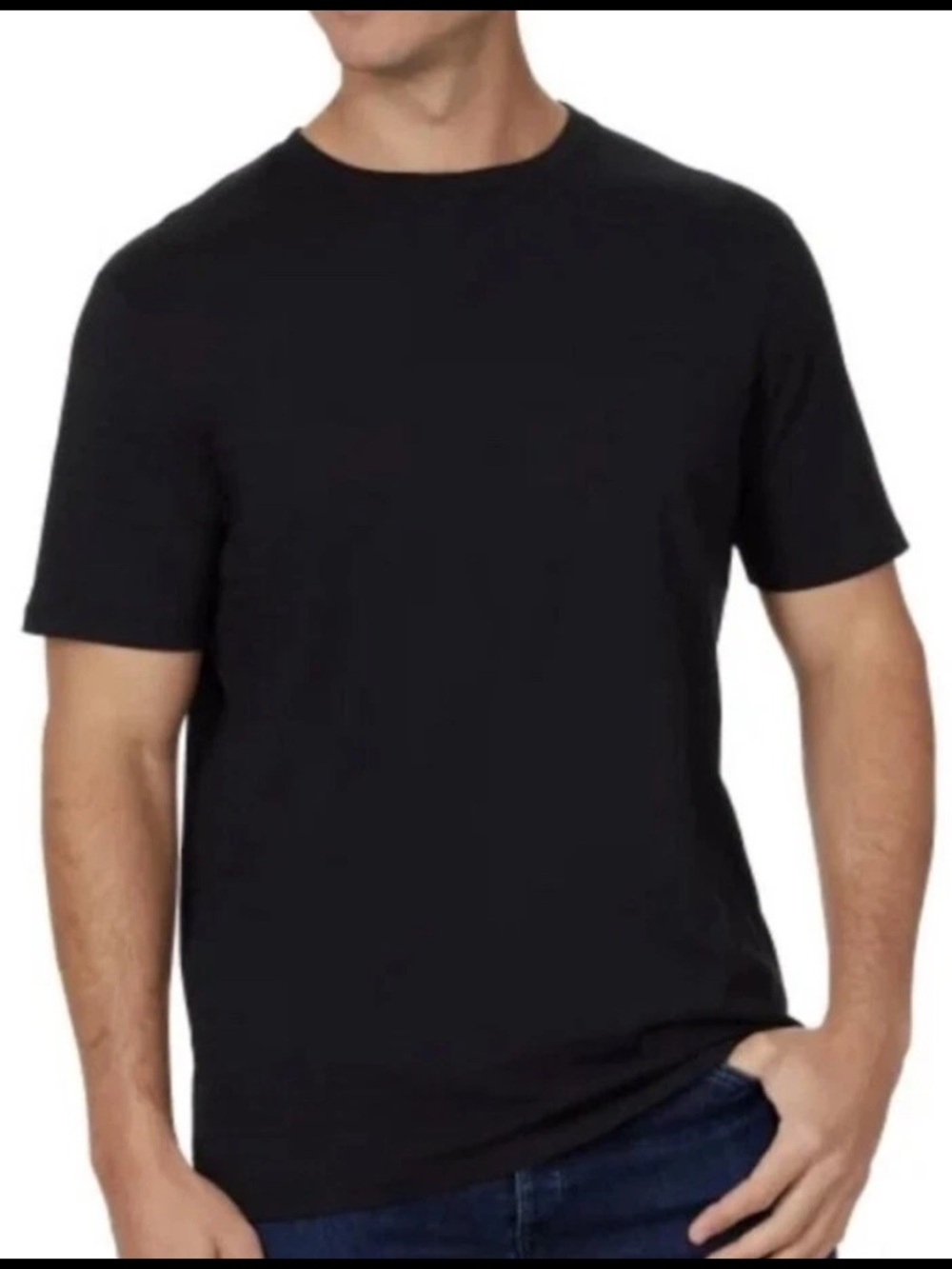 NWT Calvin Klein Black T-Shirt Crewneck Short Sleeve Size Large Ribbed Shirt